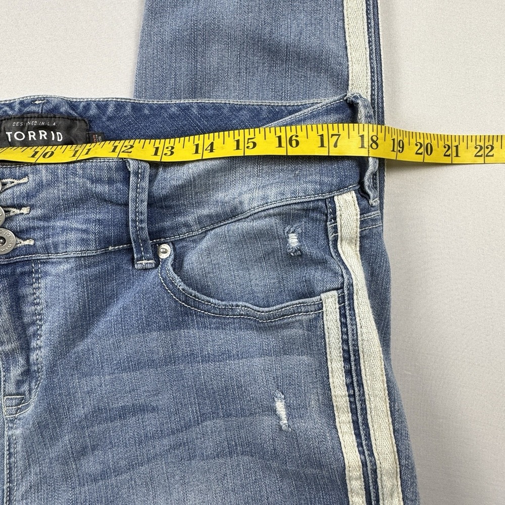 Torrid Women's 18R Premium Jeggings Distressed Side Stripe Skinny Jeans Stretch‎ - Picture 8 of 10
